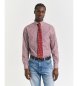 Gant Burgunderfarbenes gestreiftes Popeline-Hemd Regular Fit