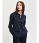 Gant Regular Fit Cotton Gauze Shirt With Navy Polka Dot Print