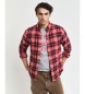 Gant Camisa de flanela xadrez de ajuste regular vermelha