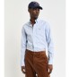 Gant Oxford Slim Fit Stretch Gestreiftes Stretch Oxford Hemd blau