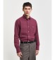 Gant Camisa Regular Fit con microestampado burdeos