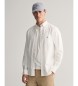 Gant Chemise en coton et lin blanc à coupe régulière