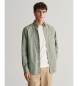 Gant Regular Fit Hemd aus grüner Baumwolle und Leinen