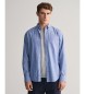 Gant Chemise à coupe régulière, coton et lin bleus