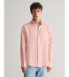 Gant Camisa de linho de ajuste regular cor-de-rosa