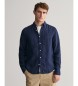 Gant Regular Fit-skjorta i linne, färgad i marinblå färgad linne