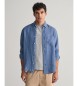 Gant Regular Fit Hemd aus blau gefärbtem Leinen