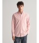Gant Camisa de linho e algodão de ajuste regular com riscas cor-de-rosa