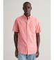 Gant Regular Fit kortÃ¦rmet skjorte i bomuld og hÃ¸r, pink