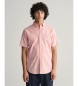 Gant Camisa Regular Fit linho riscas cor-de-rosa