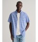 Gant Kortærmet Regular Fit-skjorte i blå gingham-poplin