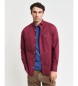 Gant Srajca s poplinom Regular Fit v bordo barvi