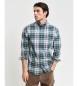 Gant Camisa xadrez xadrez verde de ajuste regular