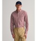 Gant Regular Fit-skjorte i rød Vichy-rudet poplin
