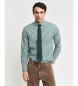 Gant Camisa Regular Fit de popelina a rayas verde