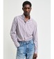 Gant Burgundy striped poplin regular fit shirt