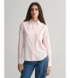 Gant Camisa Regular Fit camisa de popelina às riscas cor-de-rosa