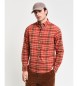 Gant Regular Fit Poplin Shirt Archive Checked Poplin Red