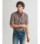 Gant Camisa Regular Fit De Sarga Ligera A Cuadros marrón