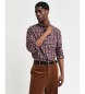 Gant Bordeaux geruit lichtgewicht Twill Regular Fit overhemd