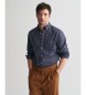 Gant Camisa Regular Fit Jaspé A Cuadros Tattersall marino