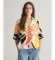 Gant Chemise à coupe décontractée, imprimé palmier, multicolore