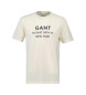 Gant T-shirt met korte mouwen en grafische beige print