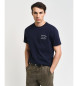 Gant T-shirt in piqué con ricami blu