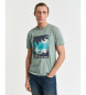 Gant T-shirt con stampa Placed verde