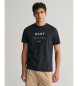Gant Script Grafik-T-Shirt schwarz