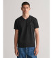 Gant Slim Fit Shield V-neck T-shirt czarny