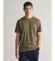 Gant T-shirt ricamata con scudo d'archivio verde