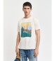 Gant T-shirt com estampado branco de paisagens