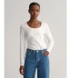 Gant T-shirt à manches longues et encolure ronde blanc