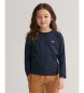 Gant T-shirt a maniche lunghe con scudo blu scuro