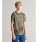 Gant T-shirt verde s riscas para adolescentes