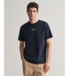 Gant T-shirt com logtipo pequeno em contraste azul-marinho