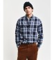 Gant Majica Regular Fit Plaid Plaid Marbled Navy