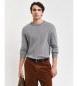 Gant Jersey de cuello redondo en cachemir gris