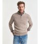 Gant Pull en coton avec demi-fermeture éclair Casual beige