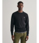 Gant Classic black cotton crew neck jumper