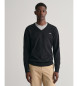 Gant Classic black cotton V-neck jumper