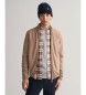 Gant Very fine sheep's wool cardigan with brown zip fastening