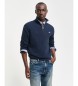 Gant Half-zip pullover in navy extra fine lambswool