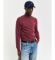 Gant Half-zip pullover in maroon extra fine lambswool