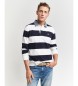 Gant Polo Heavy Striped Chambray Polo White, Navy