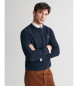 Gant Maglia In Cotone Con Girocollo E Microtexture Navy