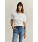 Gant Pull en coton extensible blanc, au point de maille en huit