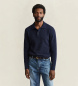 Gant Marl wool blend polo shirt with navy neps