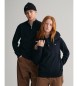 Gant Shield Teens Baumwollpulli mit halbem Reiverschluss navy